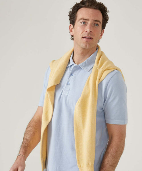 Lässiges Jersey-Polohemd, Kurzarm | Blau