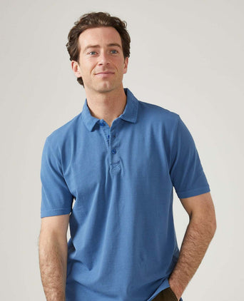 Casual Jersey Polo Korte Mouw | Blauw