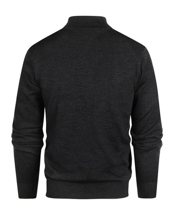 Pullover Merinowol ritskraag | Charcoal