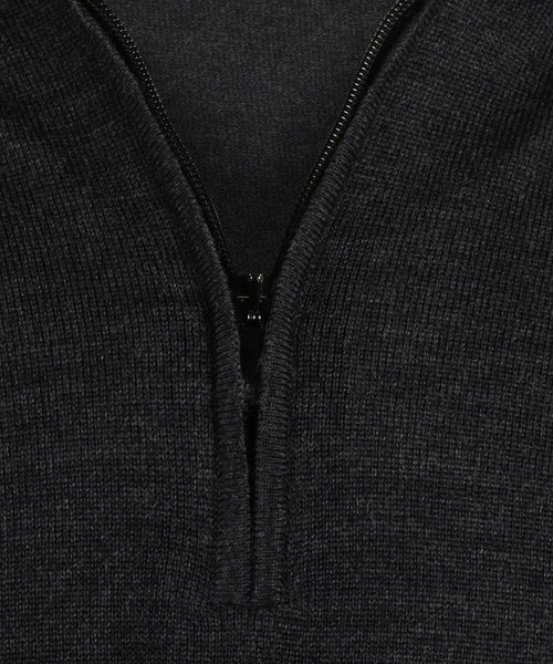 Pullover Merinowol ritskraag | Charcoal