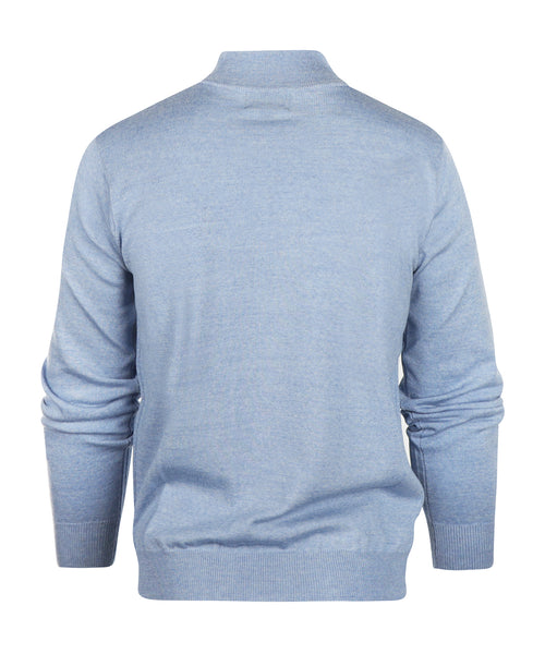 Pullover Merinowol ritskraag | Licht Blauw