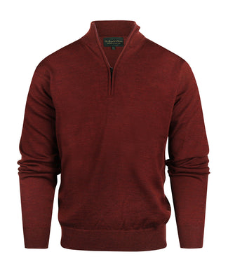 Pullover Merinowol ritskraag | Bordeaux Pullover Merinowol ritskraag | Bordeaux