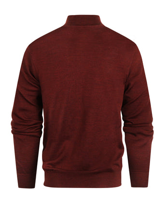 Pullover Merinowol ritskraag | Bordeaux
