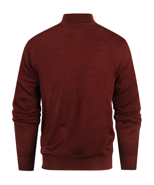 Pullover Merinowol ritskraag | Bordeaux