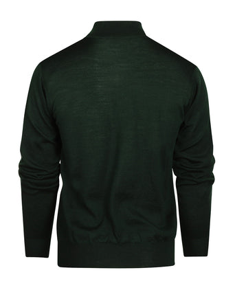 Merinowollpullover mit Reißverschlusskragen | Grün