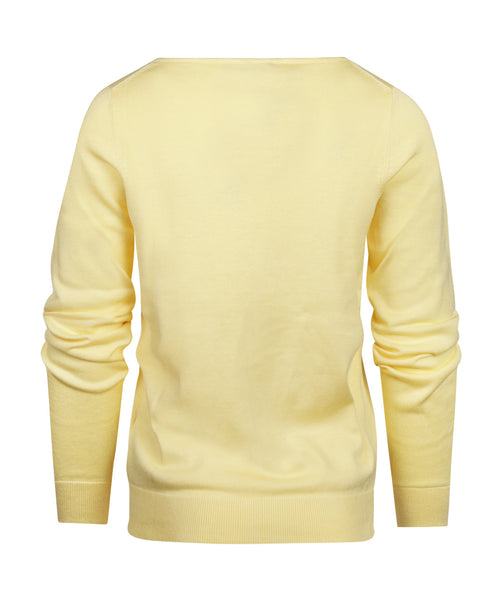 Basic dames pullover katoenmix | Geel