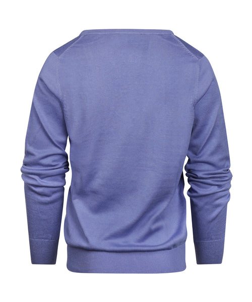 Basic Dames V-hals Pullover Katoenmix | Paars