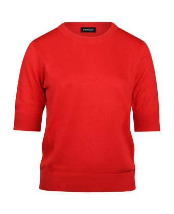 Basic Dames Pullovers korte mouwen | Rood