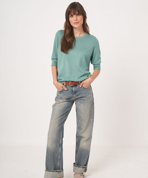 Basic Dames Pullovers korte mouwen | Groen