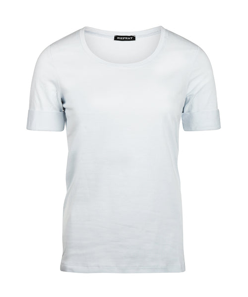 T-shirt Dames Opgerolde mouwen | Blauw
