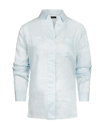 Repeat Linnen Dames Blouse | Blauw