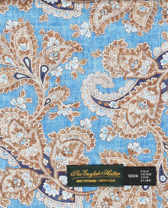 Zijden Sjaal met Paisleyprint | Blauw