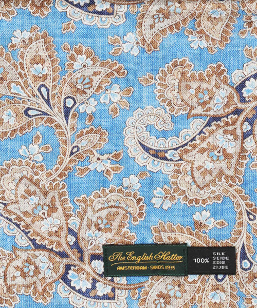 Zijden Sjaal met Paisleyprint | Blauw