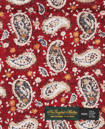 Zijden Sjaal met Paisleyprint | Rood