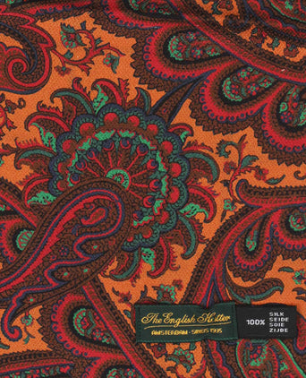 Zijden Sjaal met Paisleyprint | Rood