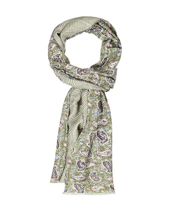 Zijden Sjaal met Paisleyprint | Groen