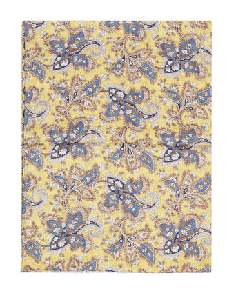 Zijden Sjaal met Paisleyprint | Geel