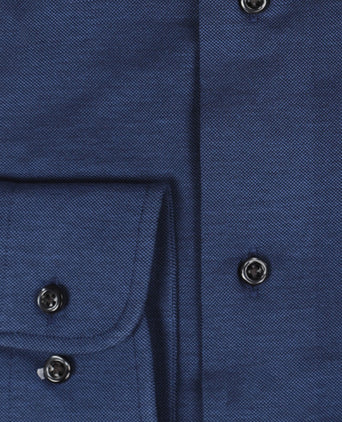 Viyella Knitted Pique Shirt | Navy Blauw