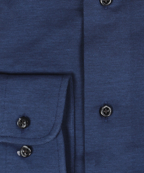 Viyella Knitted Pique Shirt | Navy Blauw