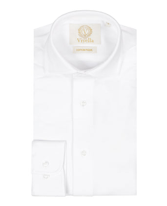 Viyella Knitted Pique Shirt | Wit