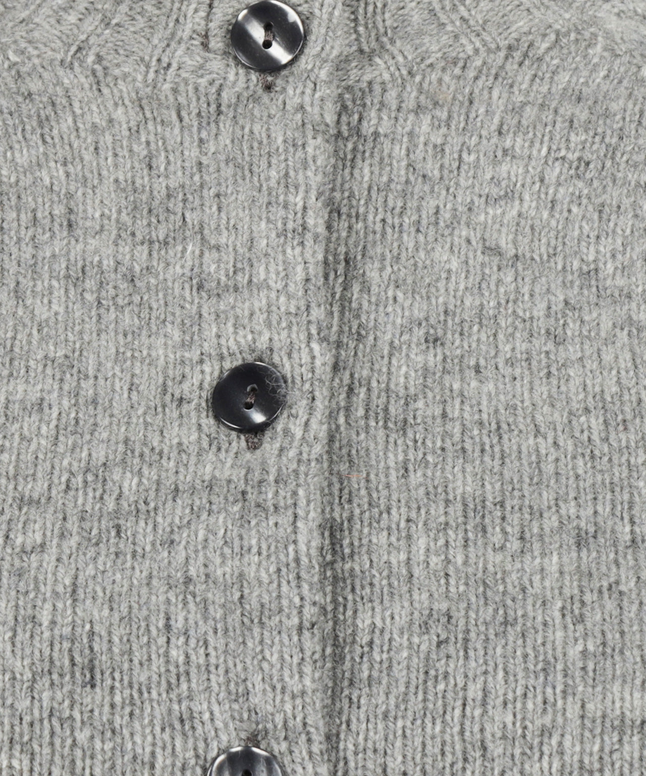 Harley of Scotland Damen-Strickjacke mit Knöpfen, grob gestrickt | Grau