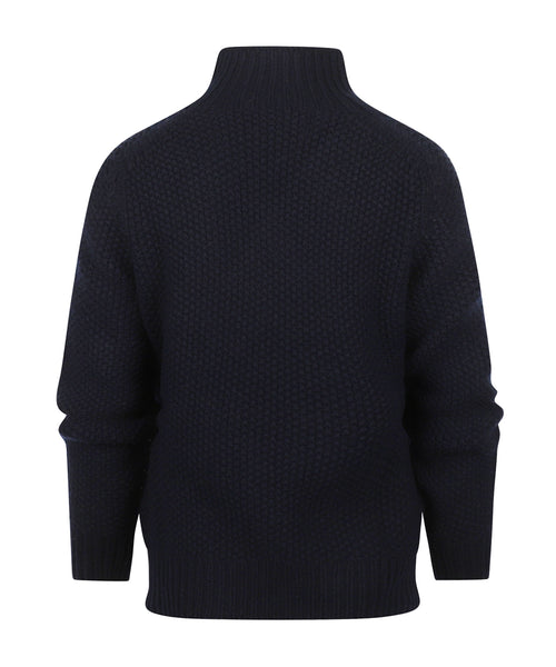 Harley of Scotland Dames Turtle Pullover | Navy Blauw