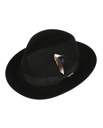 Stetson Fedora Wool Felt | Zwart