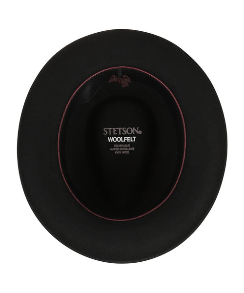 Stetson Fedora Woolfelt Suede | Zwart