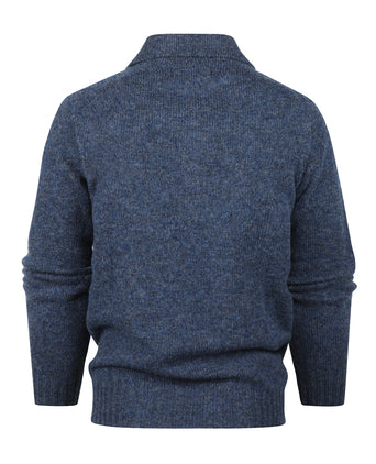 Harley of Scotland Pullover met Polokraag | Denim Blauw
