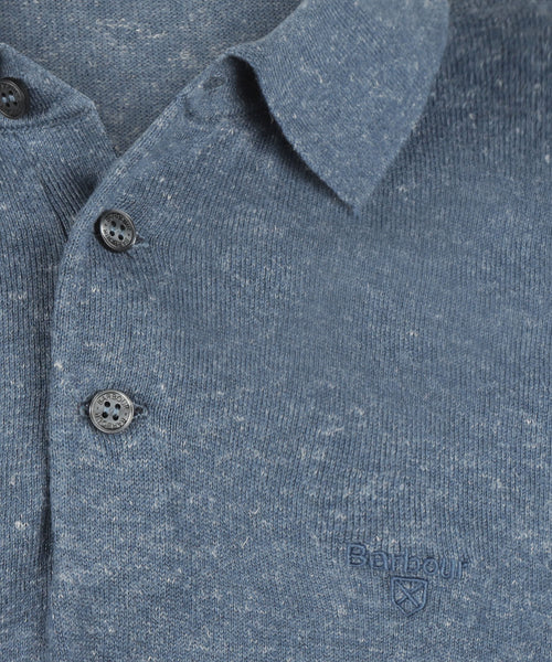 Barbour Muston linnen Blend Polo | Denim Blauw