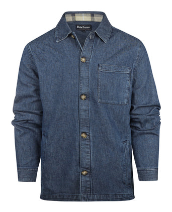 Barbour Aickmen Textured Denim Overshirt | Denim Blauw