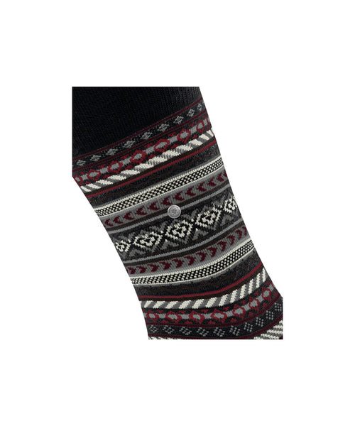 Burlington Fair Isle Sok | Zwart