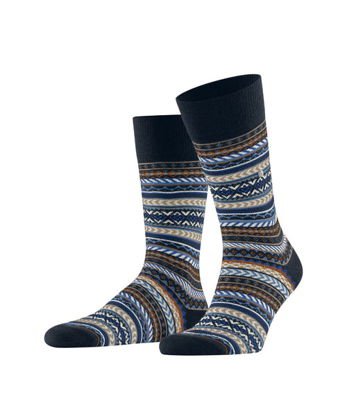 Burlington Fair Isle Sok | Blauw