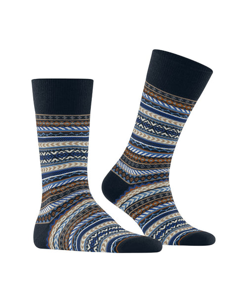 Burlington Fair Isle Sok | Blauw