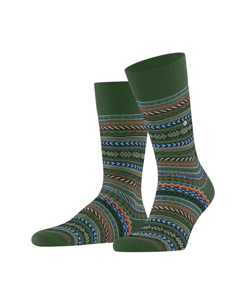 Burlington Fair Isle Sok | Groen