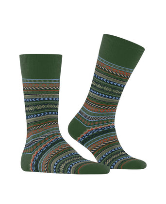 Burlington Fair Isle Sok | Groen