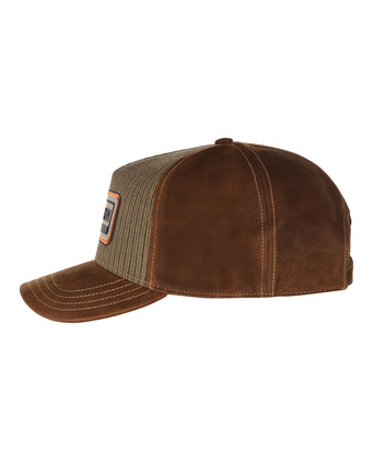 Stetson Trucker Cap, Baumwoll-Leinen-Streifen | Braun