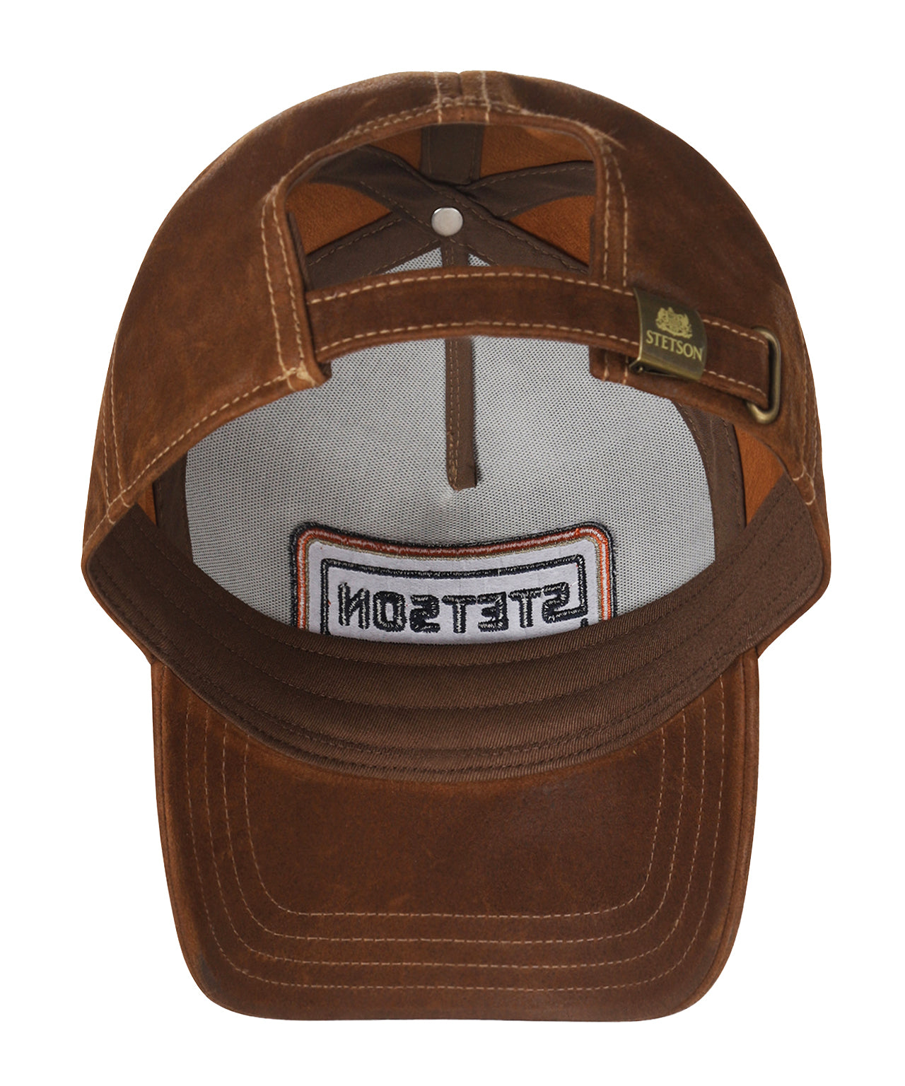 Stetson Trucker Cap, Baumwoll-Leinen-Streifen | Braun