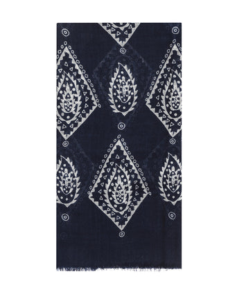 Stetson Scarf Summer Abstract Paisley | Navy