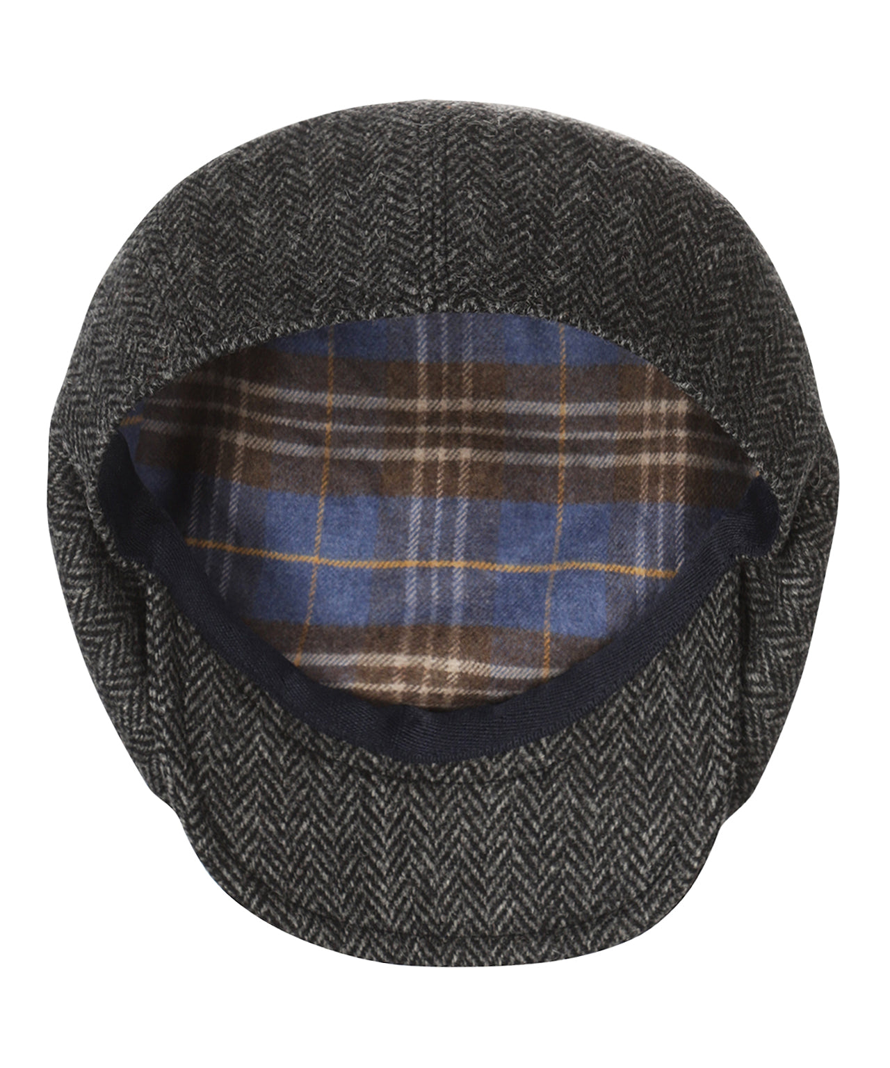 Ballon Cap Tweed | Donkergrijs Visgraat