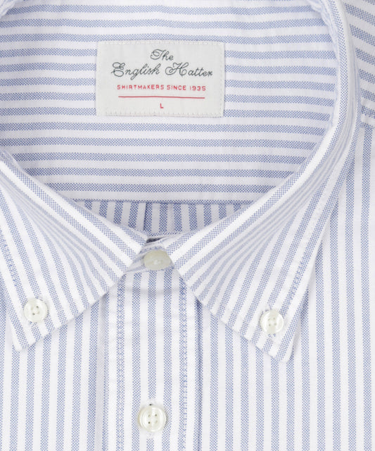 Oxford Hemd Button Down | Dunkelblau Weiß Gestreift