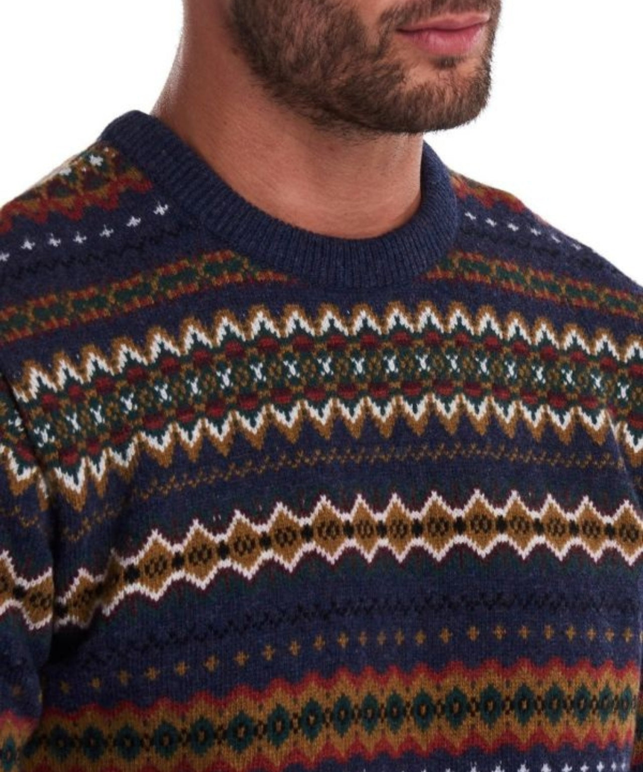 Barbour Fairisle Pullover mit Rundhalsausschnitt | Marineblau