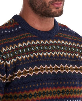 Barbour Pullover Fairisle Ronde Hals | Navy Blauw