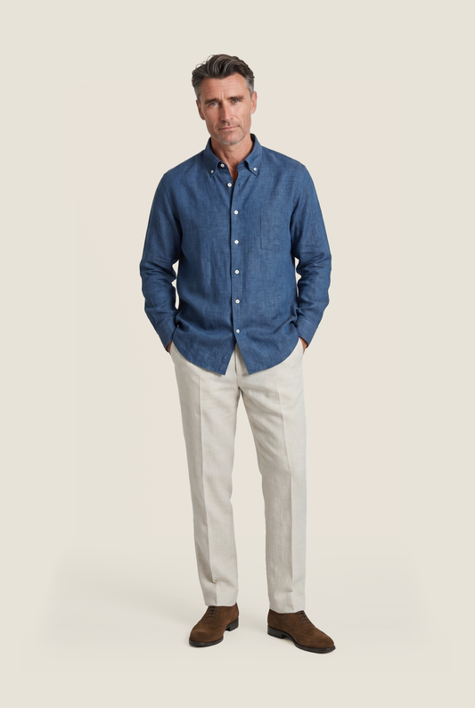 Shirt Linen | Marineblau