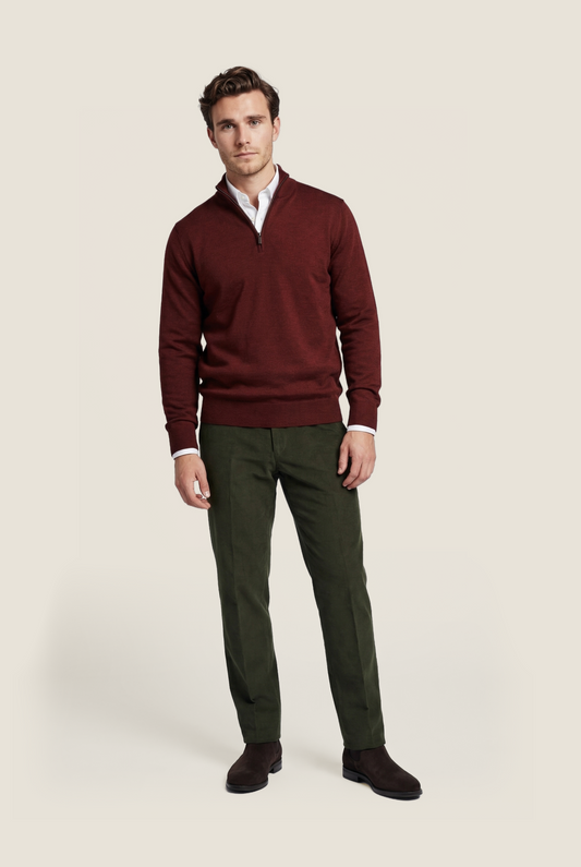 Merino Turtle rits | Bordeaux
