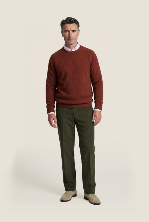 Rundhalspullover aus Lammwolle | Rot