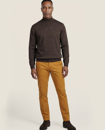 Schildkrötenpullover aus Merinowolle | Dunkelbraun