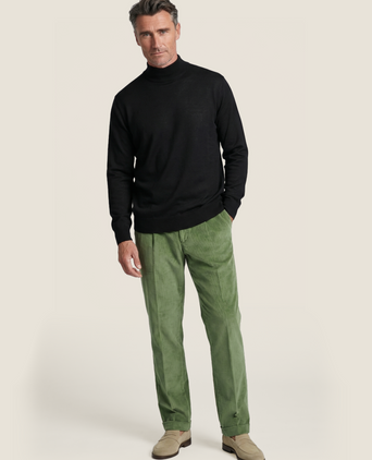 Schildkrötenpullover aus Merinowolle | Schwarz