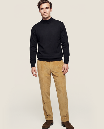 Schildkrötenpullover aus Merinowolle | Marineblau