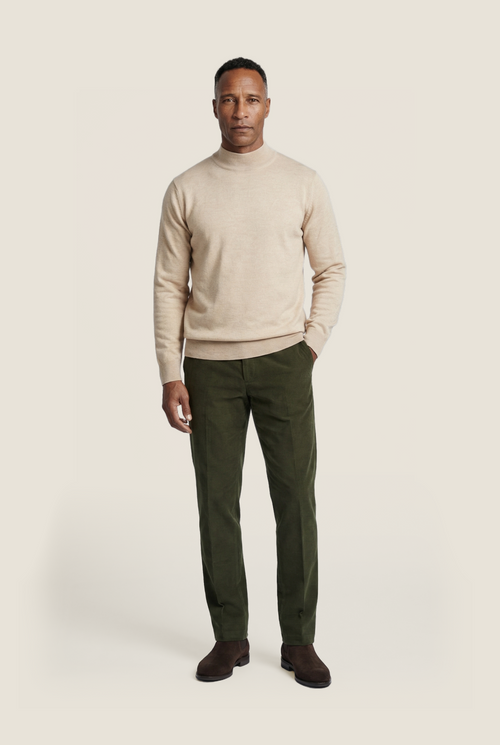 Turtle trui Merino wol | Beige